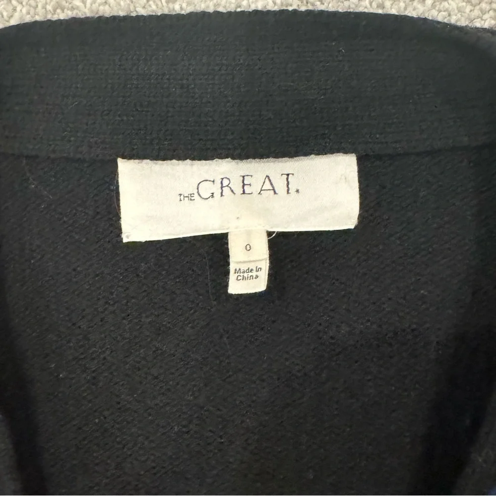 THE GREAT. Plaid Cardigan in Black and Red - Picture 7 of 11